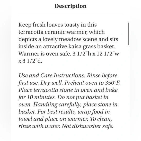 *NIB* Serrv International Fair Fields Breadwarmer - Picture 2 of 7